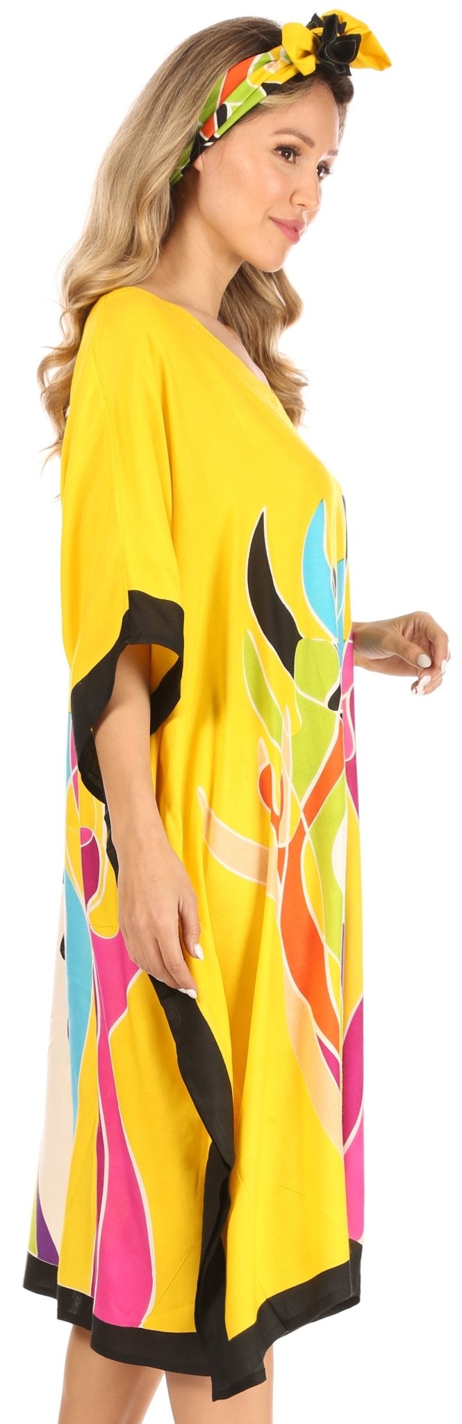 Sakkas Trina Women's Casual Loose Beach Poncho Caftan Dress Cover-up Many Print dresses La Vie Bien Sakkas Trina Women's Casual Loose Beach Poncho Caftan Dress Cover-up Many Print