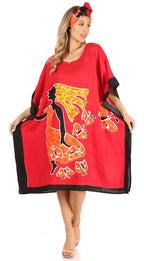 Sakkas Trina Women's Casual Loose Beach Poncho Caftan Dress Cover-up Many Print dresses La Vie Bien Sakkas Trina Women's Casual Loose Beach Poncho Caftan Dress Cover-up Many Print