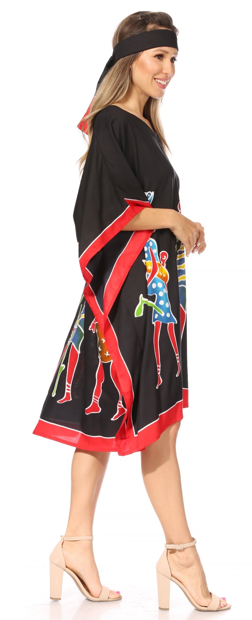 Sakkas Trina Women's Casual Loose Beach Poncho Caftan Dress Cover-up Many Print dresses La Vie Bien Sakkas Trina Women's Casual Loose Beach Poncho Caftan Dress Cover-up Many Print