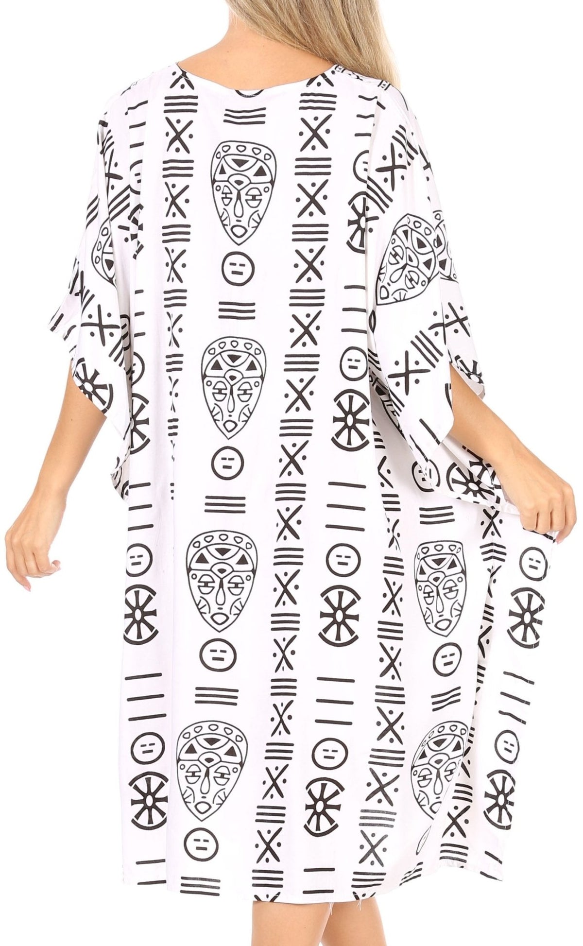 Sakkas Trina Women's Casual Loose Beach Poncho Caftan Dress Cover-up Many Print dresses La Vie Bien Sakkas Trina Women's Casual Loose Beach Poncho Caftan Dress Cover-up Many Print