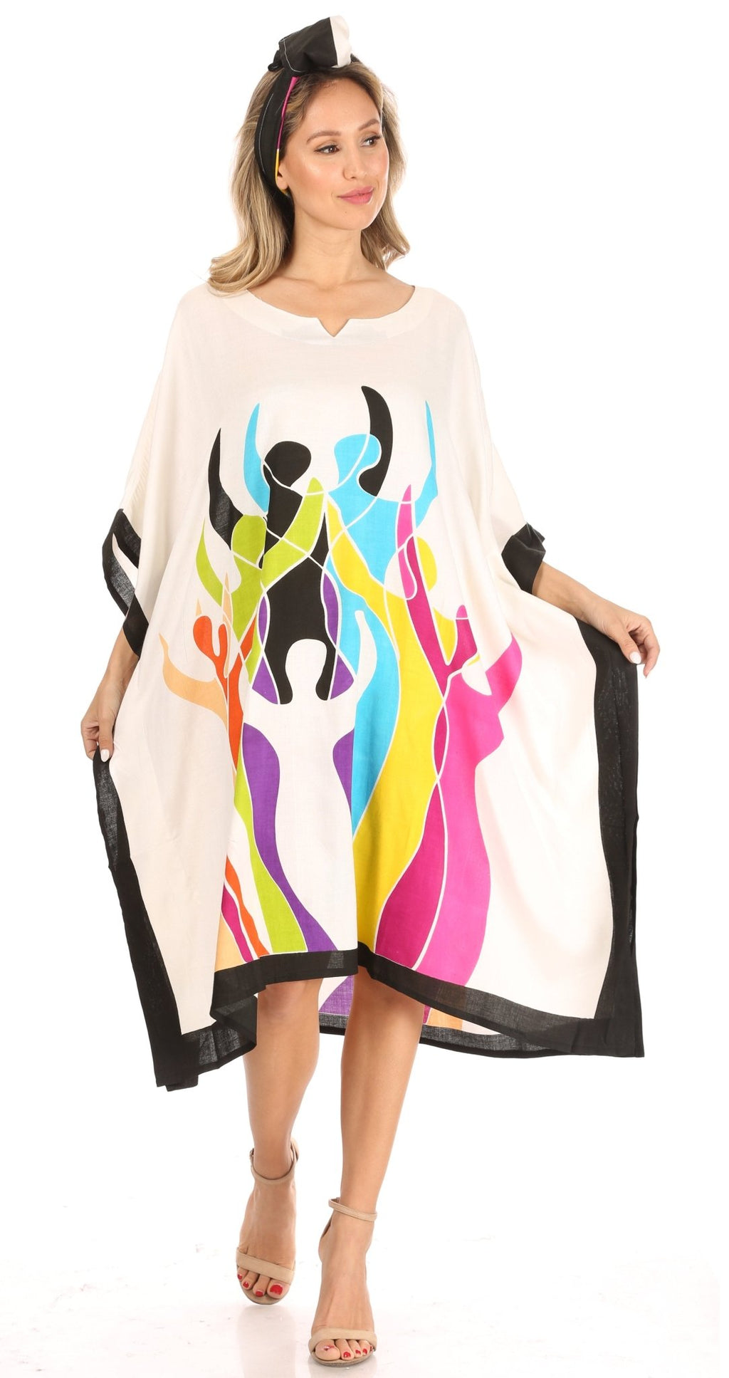 Sakkas Trina Women's Casual Loose Beach Poncho Caftan Dress Cover-up Many Print dresses La Vie Bien Sakkas Trina Women's Casual Loose Beach Poncho Caftan Dress Cover-up Many Print