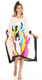 Sakkas Trina Women's Casual Loose Beach Poncho Caftan Dress Cover-up Many Print dresses La Vie Bien Sakkas Trina Women's Casual Loose Beach Poncho Caftan Dress Cover-up Many Print