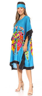Sakkas Trina Women's Casual Loose Beach Poncho Caftan Dress Cover-up Many Print dresses La Vie Bien Sakkas Trina Women's Casual Loose Beach Poncho Caftan Dress Cover-up Many Print