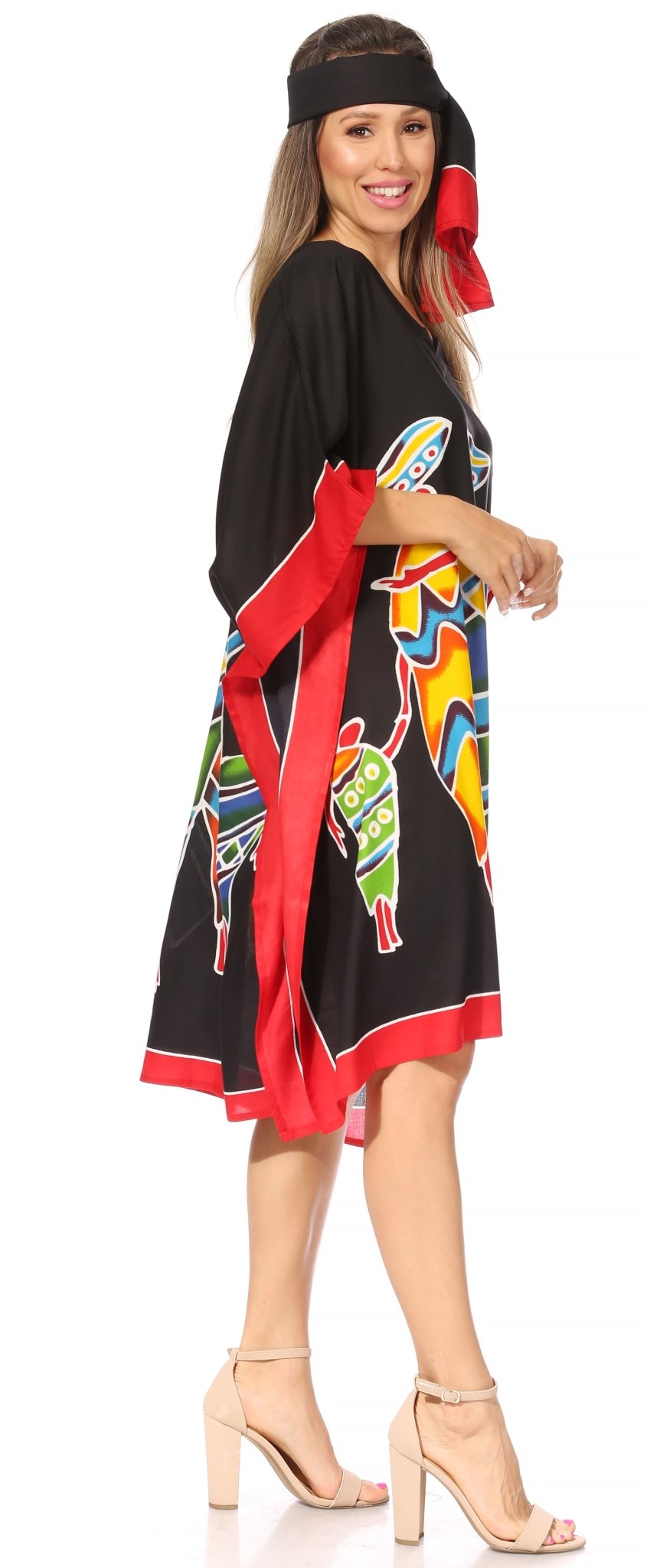 Sakkas Trina Women's Casual Loose Beach Poncho Caftan Dress Cover-up Many Print dresses La Vie Bien Sakkas Trina Women's Casual Loose Beach Poncho Caftan Dress Cover-up Many Print
