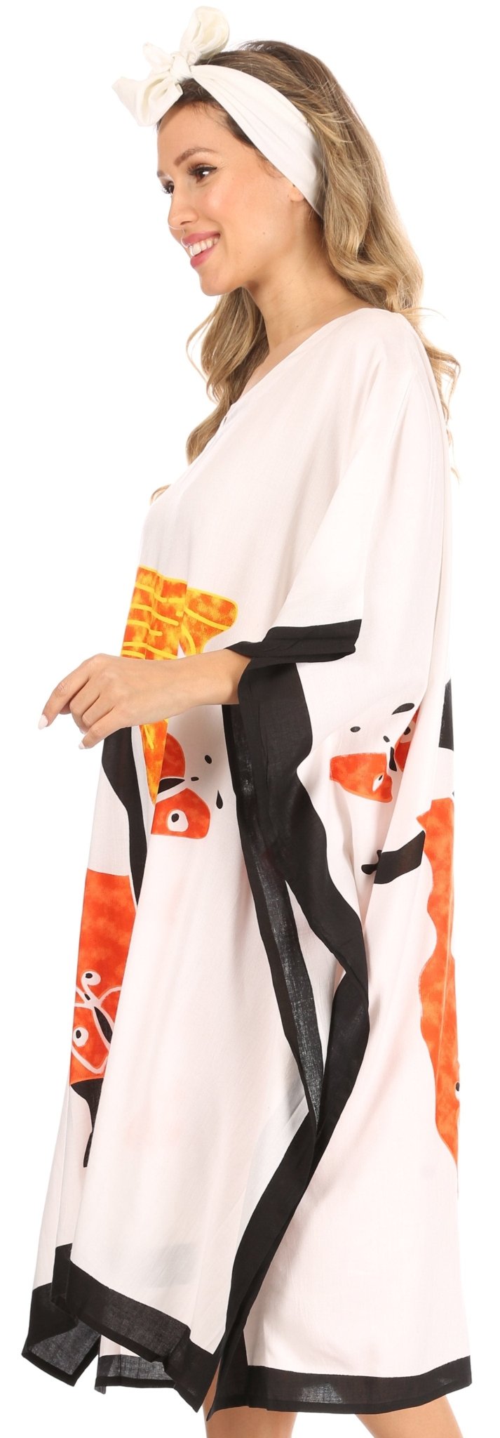 Sakkas Trina Women's Casual Loose Beach Poncho Caftan Dress Cover-up Many Print dresses La Vie Bien Sakkas Trina Women's Casual Loose Beach Poncho Caftan Dress Cover-up Many Print