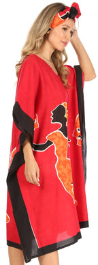 Sakkas Trina Women's Casual Loose Beach Poncho Caftan Dress Cover-up Many Print dresses La Vie Bien Sakkas Trina Women's Casual Loose Beach Poncho Caftan Dress Cover-up Many Print