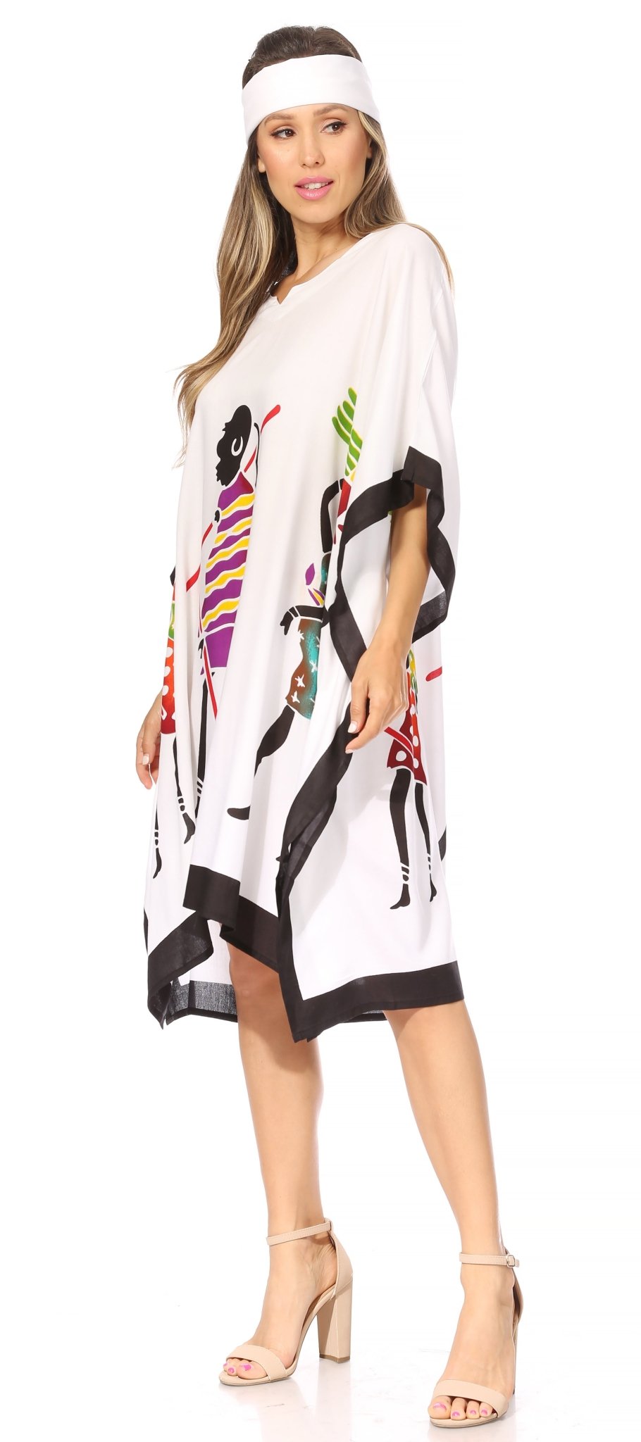 Sakkas Trina Women's Casual Loose Beach Poncho Caftan Dress Cover-up Many Print dresses La Vie Bien Sakkas Trina Women's Casual Loose Beach Poncho Caftan Dress Cover-up Many Print
