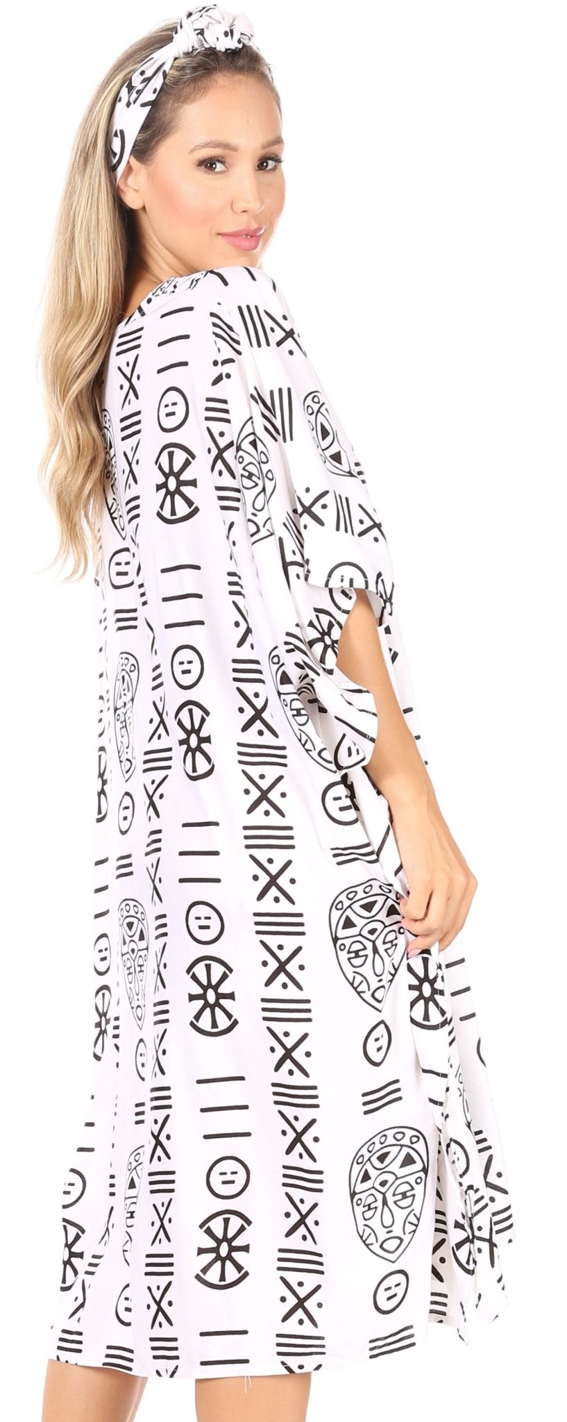 Sakkas Trina Women's Casual Loose Beach Poncho Caftan Dress Cover-up Many Print dresses La Vie Bien Sakkas Trina Women's Casual Loose Beach Poncho Caftan Dress Cover-up Many Print