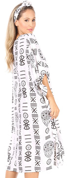 Sakkas Trina Women's Casual Loose Beach Poncho Caftan Dress Cover-up Many Print dresses La Vie Bien Sakkas Trina Women's Casual Loose Beach Poncho Caftan Dress Cover-up Many Print
