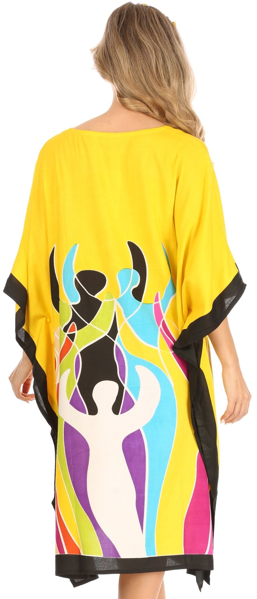 Sakkas Trina Women's Casual Loose Beach Poncho Caftan Dress Cover-up Many Print dresses La Vie Bien Sakkas Trina Women's Casual Loose Beach Poncho Caftan Dress Cover-up Many Print
