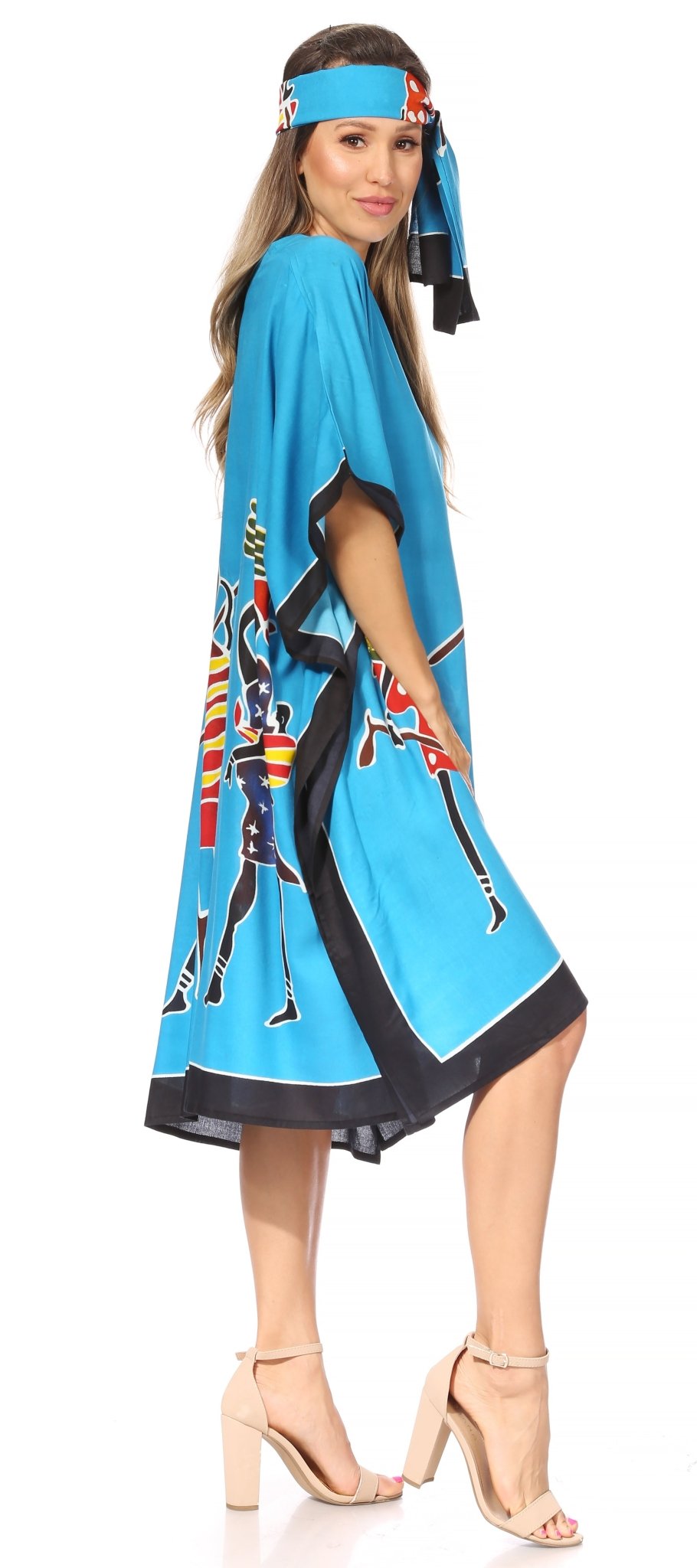 Sakkas Trina Women's Casual Loose Beach Poncho Caftan Dress Cover-up Many Print dresses La Vie Bien Sakkas Trina Women's Casual Loose Beach Poncho Caftan Dress Cover-up Many Print