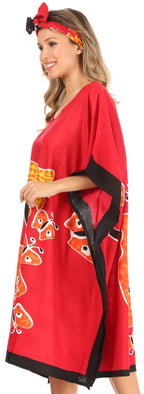 Sakkas Trina Women's Casual Loose Beach Poncho Caftan Dress Cover-up Many Print dresses La Vie Bien Sakkas Trina Women's Casual Loose Beach Poncho Caftan Dress Cover-up Many Print