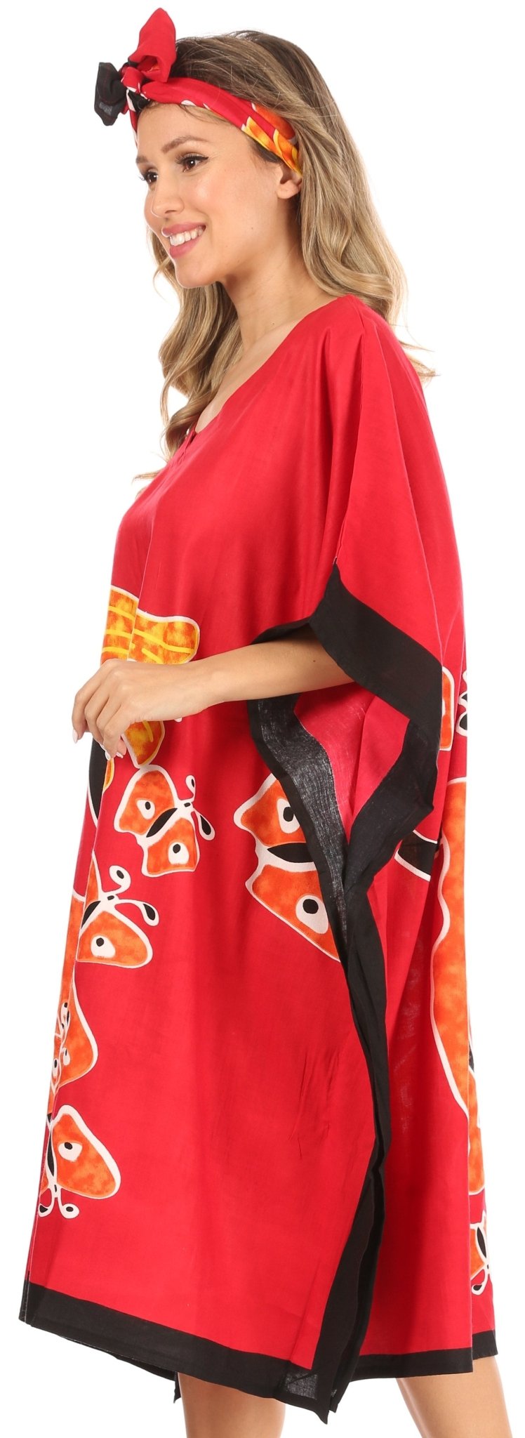 Sakkas Trina Women's Casual Loose Beach Poncho Caftan Dress Cover-up Many Print dresses La Vie Bien Sakkas Trina Women's Casual Loose Beach Poncho Caftan Dress Cover-up Many Print
