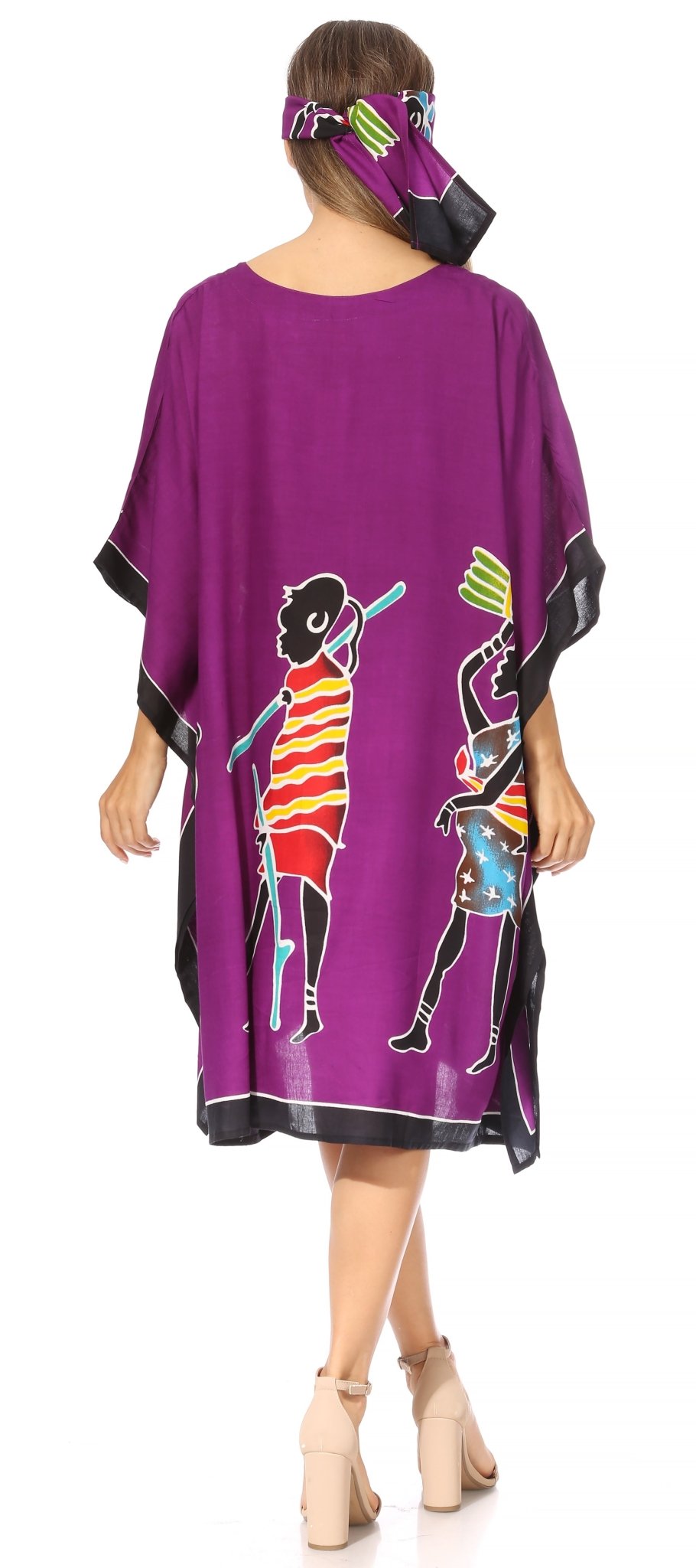 Sakkas Trina Women's Casual Loose Beach Poncho Caftan Dress Cover-up Many Print dresses La Vie Bien Sakkas Trina Women's Casual Loose Beach Poncho Caftan Dress Cover-up Many Print