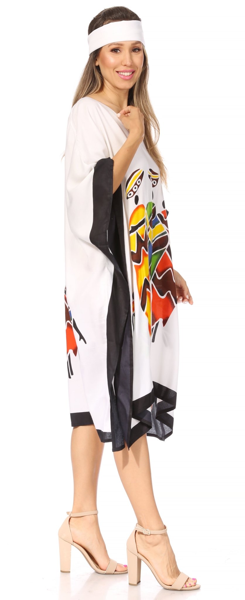 Sakkas Trina Women's Casual Loose Beach Poncho Caftan Dress Cover-up Many Print dresses La Vie Bien Sakkas Trina Women's Casual Loose Beach Poncho Caftan Dress Cover-up Many Print
