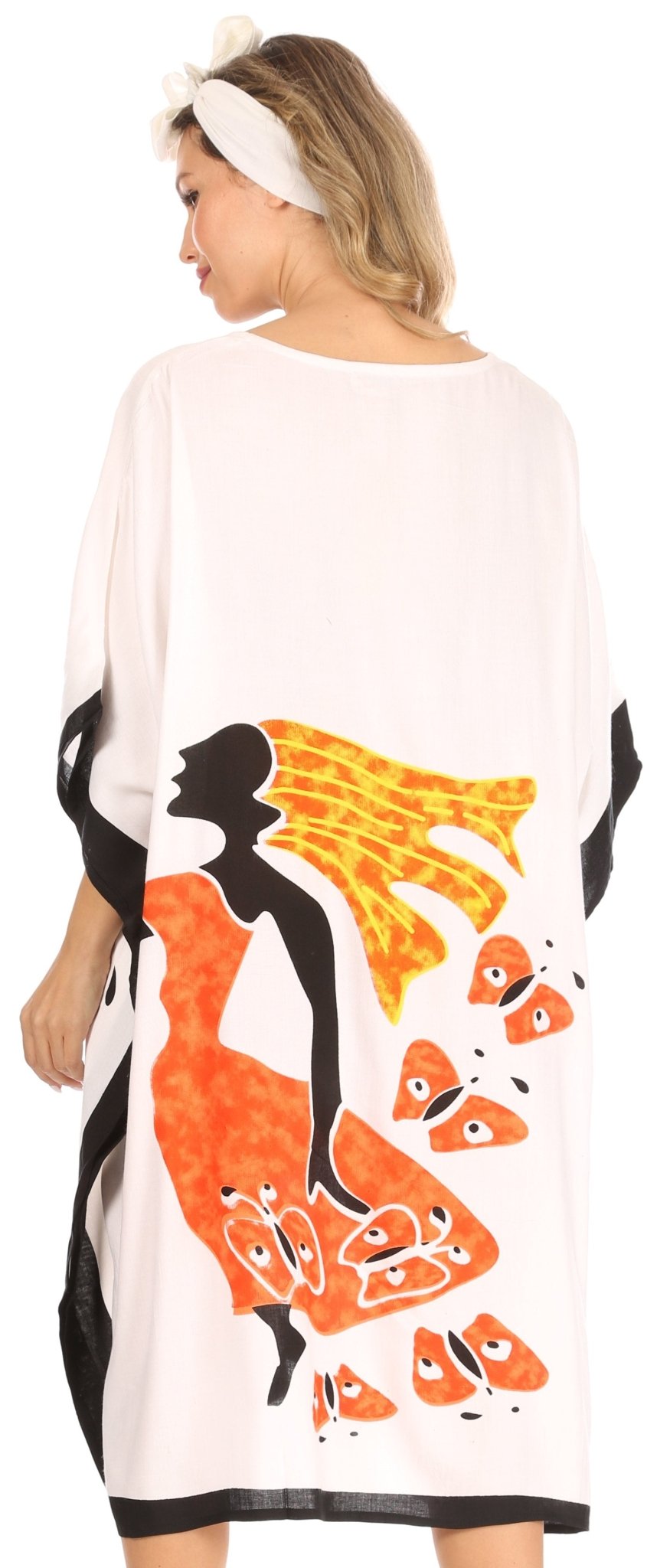 Sakkas Trina Women's Casual Loose Beach Poncho Caftan Dress Cover-up Many Print dresses La Vie Bien Sakkas Trina Women's Casual Loose Beach Poncho Caftan Dress Cover-up Many Print