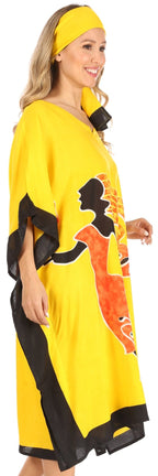 Sakkas Trina Women's Casual Loose Beach Poncho Caftan Dress Cover-up Many Print dresses La Vie Bien Sakkas Trina Women's Casual Loose Beach Poncho Caftan Dress Cover-up Many Print