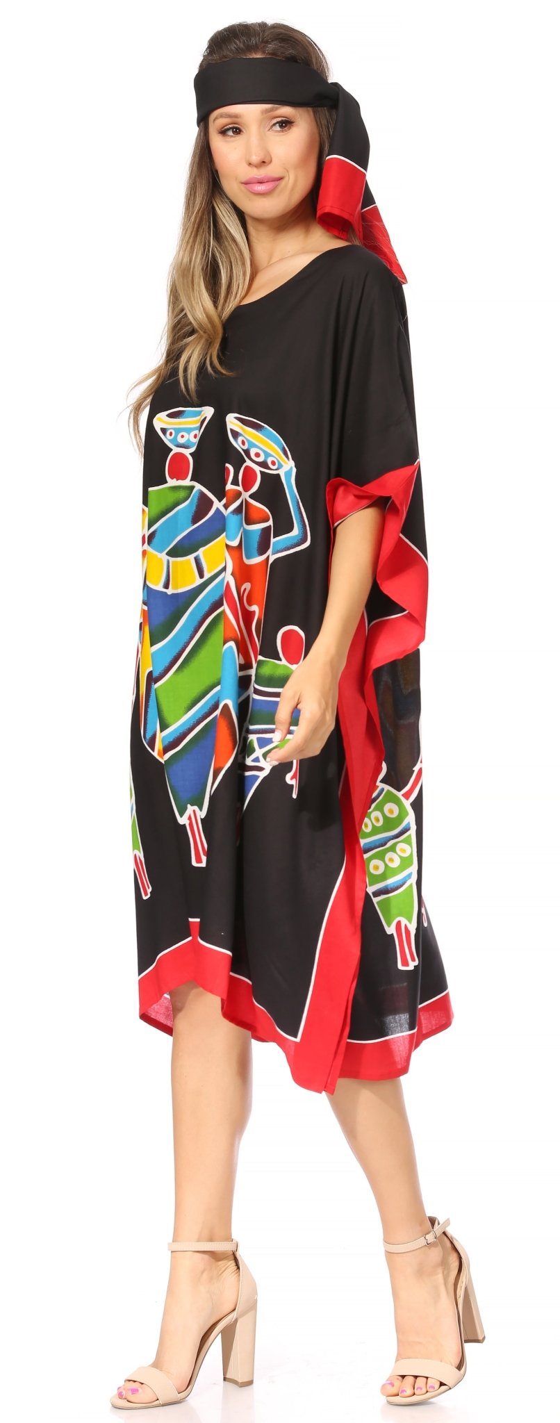 Sakkas Trina Women's Casual Loose Beach Poncho Caftan Dress Cover-up Many Print dresses La Vie Bien Sakkas Trina Women's Casual Loose Beach Poncho Caftan Dress Cover-up Many Print