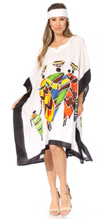 Sakkas Trina Women's Casual Loose Beach Poncho Caftan Dress Cover-up Many Print dresses La Vie Bien Sakkas Trina Women's Casual Loose Beach Poncho Caftan Dress Cover-up Many Print