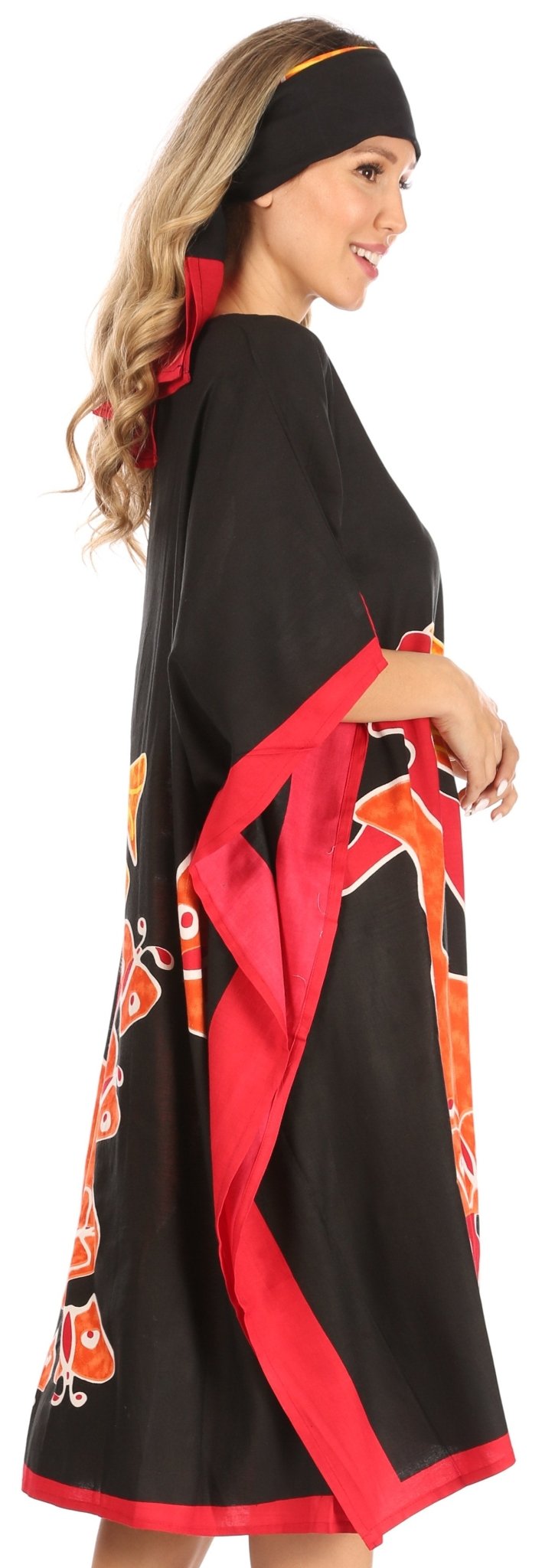 Sakkas Trina Women's Casual Loose Beach Poncho Caftan Dress Cover-up Many Print dresses La Vie Bien Sakkas Trina Women's Casual Loose Beach Poncho Caftan Dress Cover-up Many Print