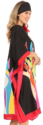 Sakkas Trina Women's Casual Loose Beach Poncho Caftan Dress Cover-up Many Print dresses La Vie Bien Sakkas Trina Women's Casual Loose Beach Poncho Caftan Dress Cover-up Many Print