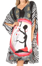Sakkas Trina Women's Casual Loose Beach Poncho Caftan Dress Cover-up Many Print dresses La Vie Bien Sakkas Trina Women's Casual Loose Beach Poncho Caftan Dress Cover-up Many Print