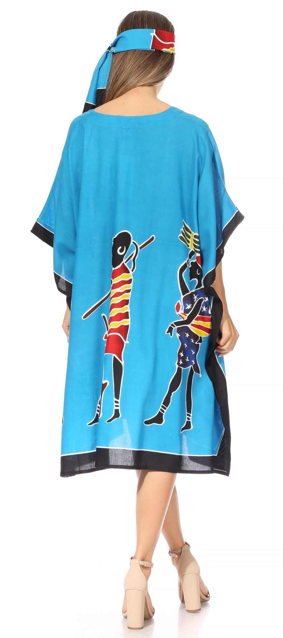 Sakkas Trina Women's Casual Loose Beach Poncho Caftan Dress Cover-up Many Print dresses La Vie Bien Sakkas Trina Women's Casual Loose Beach Poncho Caftan Dress Cover-up Many Print