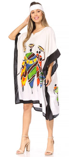 Sakkas Trina Women's Casual Loose Beach Poncho Caftan Dress Cover-up Many Print dresses La Vie Bien Sakkas Trina Women's Casual Loose Beach Poncho Caftan Dress Cover-up Many Print