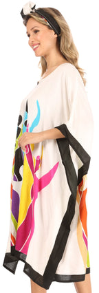 Sakkas Trina Women's Casual Loose Beach Poncho Caftan Dress Cover-up Many Print dresses La Vie Bien Sakkas Trina Women's Casual Loose Beach Poncho Caftan Dress Cover-up Many Print