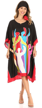 Sakkas Trina Women's Casual Loose Beach Poncho Caftan Dress Cover-up Many Print dresses La Vie Bien Sakkas Trina Women's Casual Loose Beach Poncho Caftan Dress Cover-up Many Print