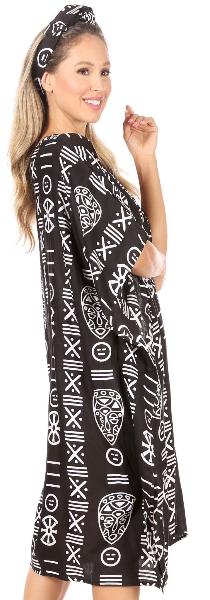 Sakkas Trina Women's Casual Loose Beach Poncho Caftan Dress Cover-up Many Print dresses La Vie Bien Sakkas Trina Women's Casual Loose Beach Poncho Caftan Dress Cover-up Many Print