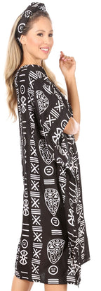 Sakkas Trina Women's Casual Loose Beach Poncho Caftan Dress Cover-up Many Print dresses La Vie Bien Sakkas Trina Women's Casual Loose Beach Poncho Caftan Dress Cover-up Many Print