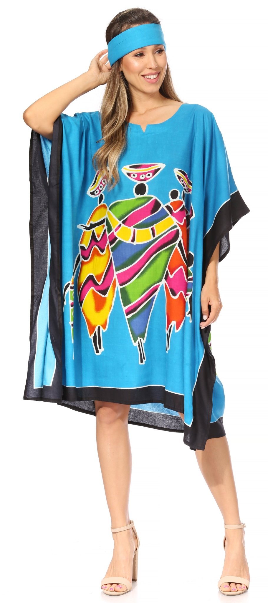 Sakkas Trina Women's Casual Loose Beach Poncho Caftan Dress Cover-up Many Print dresses La Vie Bien Sakkas Trina Women's Casual Loose Beach Poncho Caftan Dress Cover-up Many Print