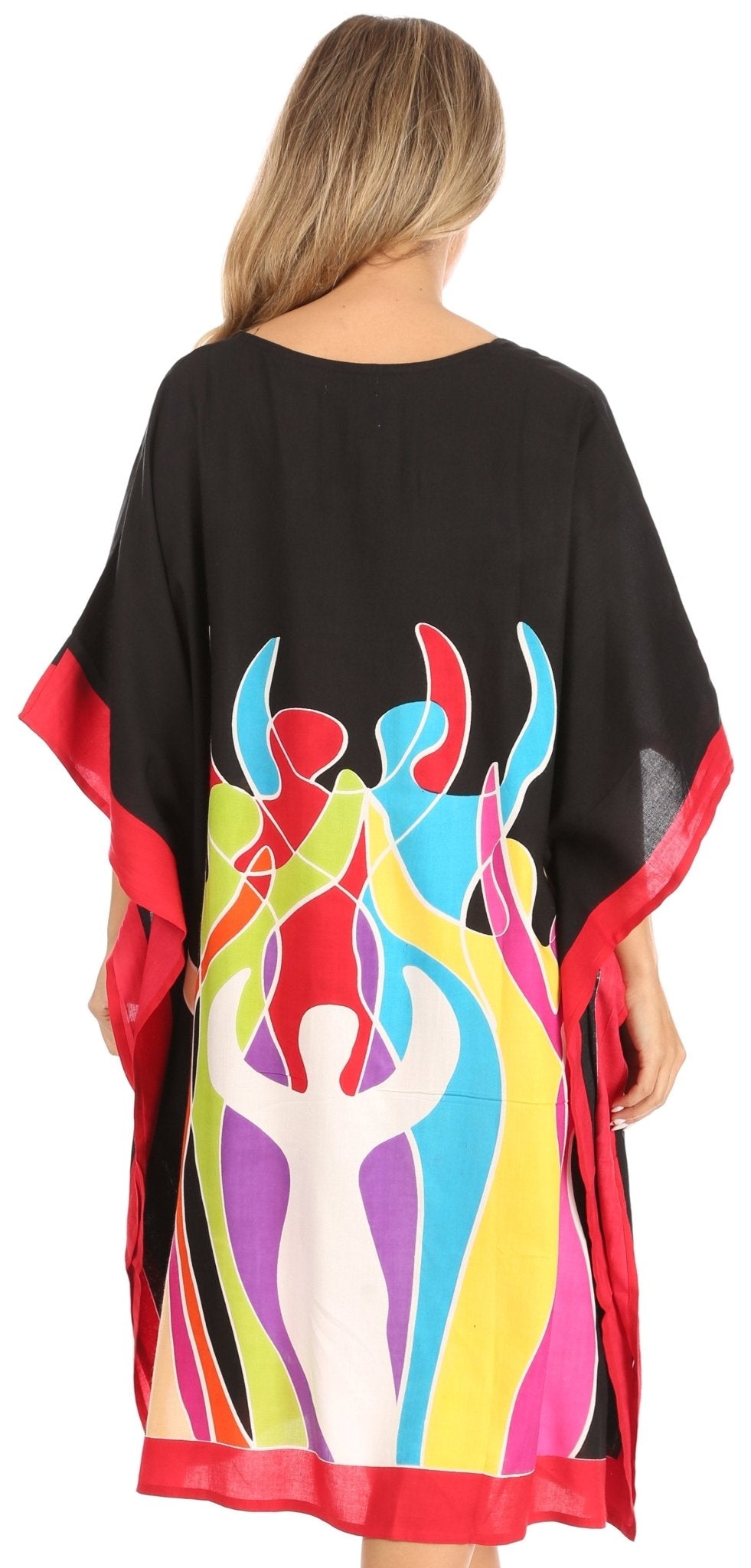 Sakkas Trina Women's Casual Loose Beach Poncho Caftan Dress Cover-up Many Print dresses La Vie Bien Sakkas Trina Women's Casual Loose Beach Poncho Caftan Dress Cover-up Many Print
