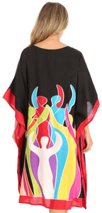 Sakkas Trina Women's Casual Loose Beach Poncho Caftan Dress Cover-up Many Print dresses La Vie Bien Sakkas Trina Women's Casual Loose Beach Poncho Caftan Dress Cover-up Many Print