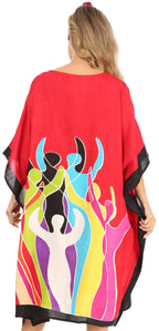 Sakkas Trina Women's Casual Loose Beach Poncho Caftan Dress Cover-up Many Print dresses La Vie Bien Sakkas Trina Women's Casual Loose Beach Poncho Caftan Dress Cover-up Many Print