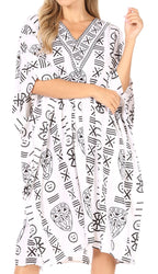 Sakkas Trina Women's Casual Loose Beach Poncho Caftan Dress Cover-up Many Print dresses La Vie Bien Sakkas Trina Women's Casual Loose Beach Poncho Caftan Dress Cover-up Many Print