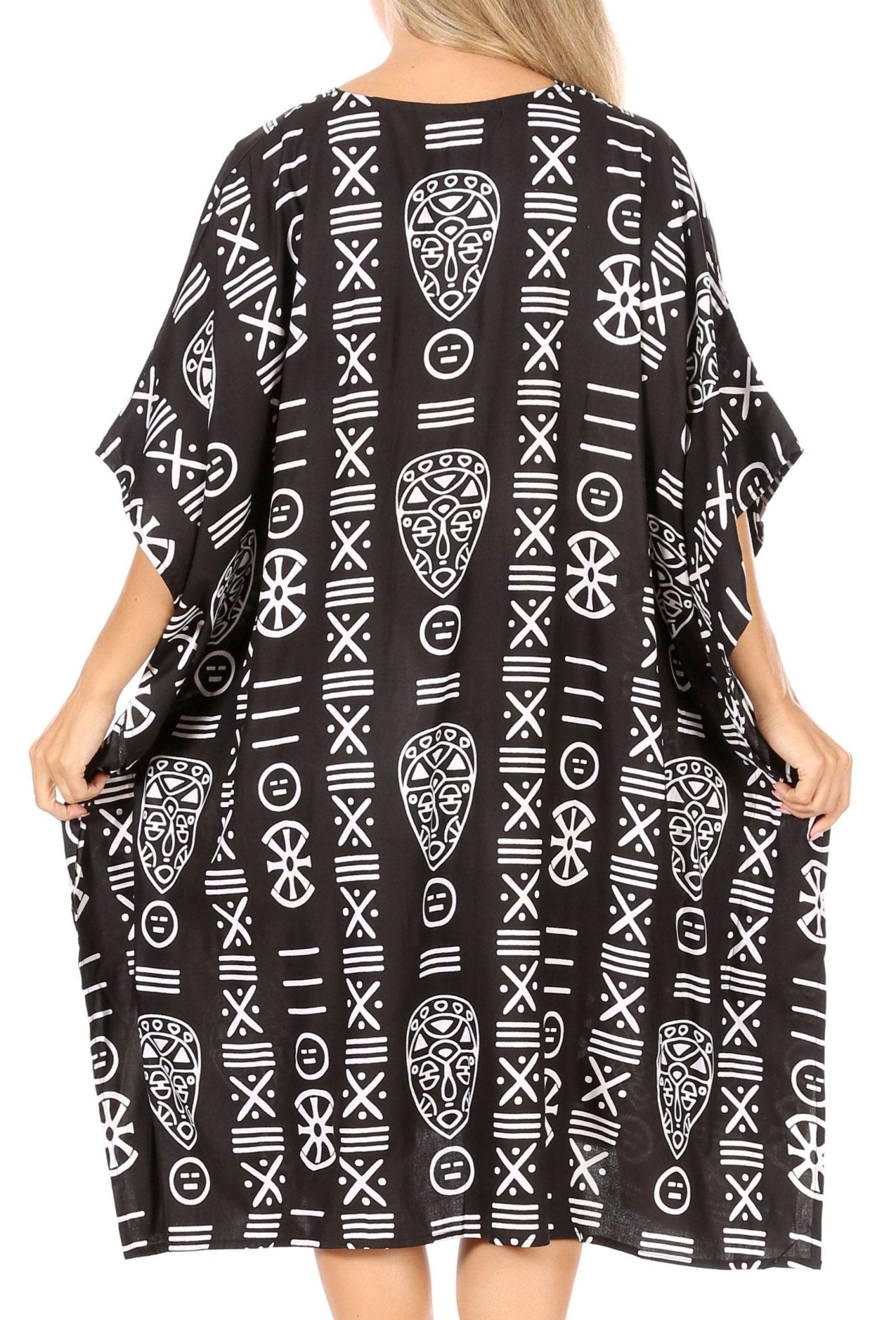 Sakkas Trina Women's Casual Loose Beach Poncho Caftan Dress Cover-up Many Print dresses La Vie Bien Sakkas Trina Women's Casual Loose Beach Poncho Caftan Dress Cover-up Many Print