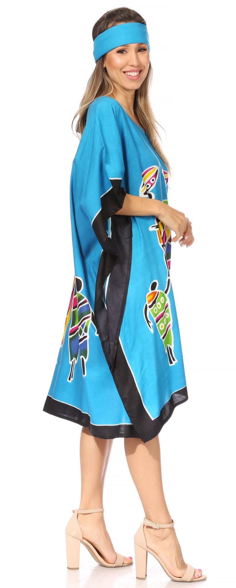 Sakkas Trina Women's Casual Loose Beach Poncho Caftan Dress Cover-up Many Print dresses La Vie Bien Sakkas Trina Women's Casual Loose Beach Poncho Caftan Dress Cover-up Many Print