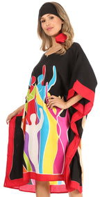 Sakkas Trina Women's Casual Loose Beach Poncho Caftan Dress Cover-up Many Print dresses La Vie Bien Sakkas Trina Women's Casual Loose Beach Poncho Caftan Dress Cover-up Many Print