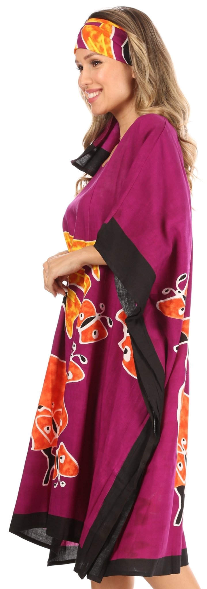 Sakkas Trina Women's Casual Loose Beach Poncho Caftan Dress Cover-up Many Print dresses La Vie Bien Sakkas Trina Women's Casual Loose Beach Poncho Caftan Dress Cover-up Many Print