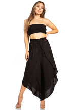 Sakkas Vanessa Women's Bandeau Tube Top & Wide leg Gaucho Pants Set Palazzo Boho - Buy One Get One pants La Vie Bien Sakkas Vanessa Women's Bandeau Tube Top & Wide leg Gaucho Pants Set Palazzo Boho - Buy One Get One