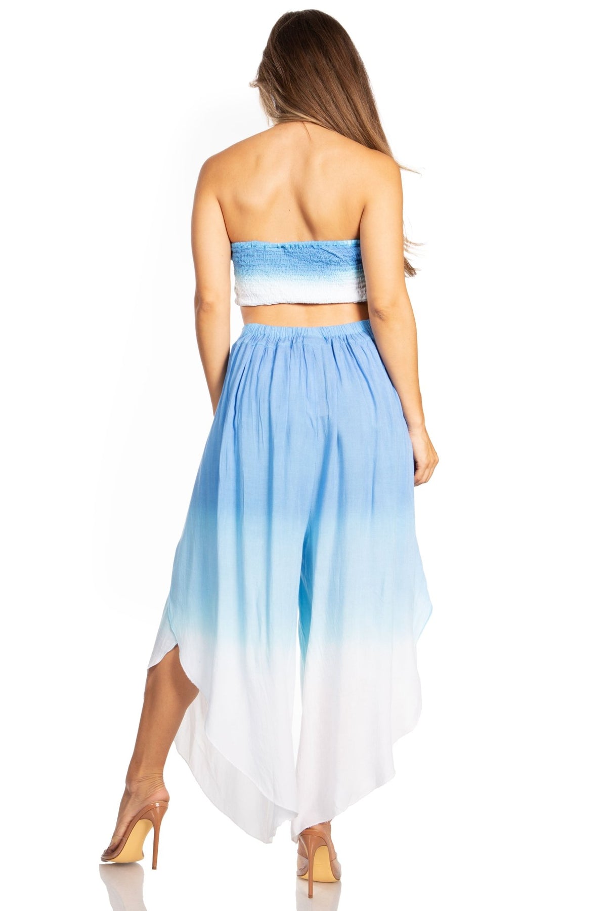 Sakkas Vanessa Women's Bandeau Tube Top & Wide leg Gaucho Pants Set Palazzo Boho - Buy One Get One pants La Vie Bien Sakkas Vanessa Women's Bandeau Tube Top & Wide leg Gaucho Pants Set Palazzo Boho - Buy One Get One