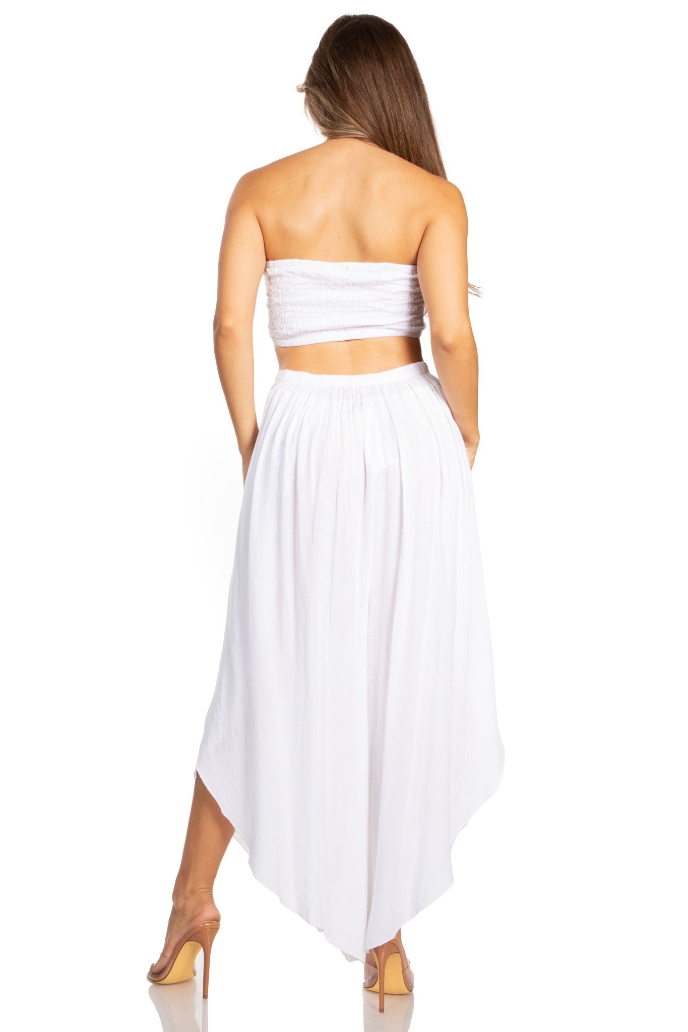 Sakkas Vanessa Women's Bandeau Tube Top & Wide leg Gaucho Pants Set Palazzo Boho - Buy One Get One pants La Vie Bien Sakkas Vanessa Women's Bandeau Tube Top & Wide leg Gaucho Pants Set Palazzo Boho - Buy One Get One