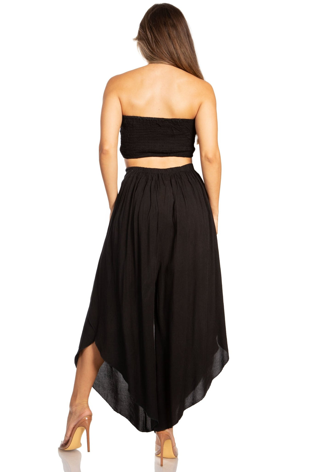 Sakkas Vanessa Women's Bandeau Tube Top & Wide leg Gaucho Pants Set Palazzo Boho - Buy One Get One pants La Vie Bien Sakkas Vanessa Women's Bandeau Tube Top & Wide leg Gaucho Pants Set Palazzo Boho - Buy One Get One