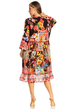 Sakkas Womens 3/4 Sleeves Button Down Spring/Summer Short Shirt Dress/Cover-up dresses La Vie Bien Sakkas Womens 3/4 Sleeves Button Down Spring/Summer Short Shirt Dress/Cover-up