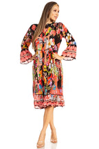 Sakkas Womens 3/4 Sleeves Button Down Spring/Summer Short Shirt Dress/Cover-up dresses La Vie Bien Sakkas Womens 3/4 Sleeves Button Down Spring/Summer Short Shirt Dress/Cover-up
