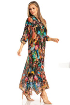 Sakkas Womens Long Sleeves Button Down Spring/Summer Maxi Shirt dress/Beachwear dresses La Vie Bien Sakkas Womens Long Sleeves Button Down Spring/Summer Maxi Shirt dress/Beachwear