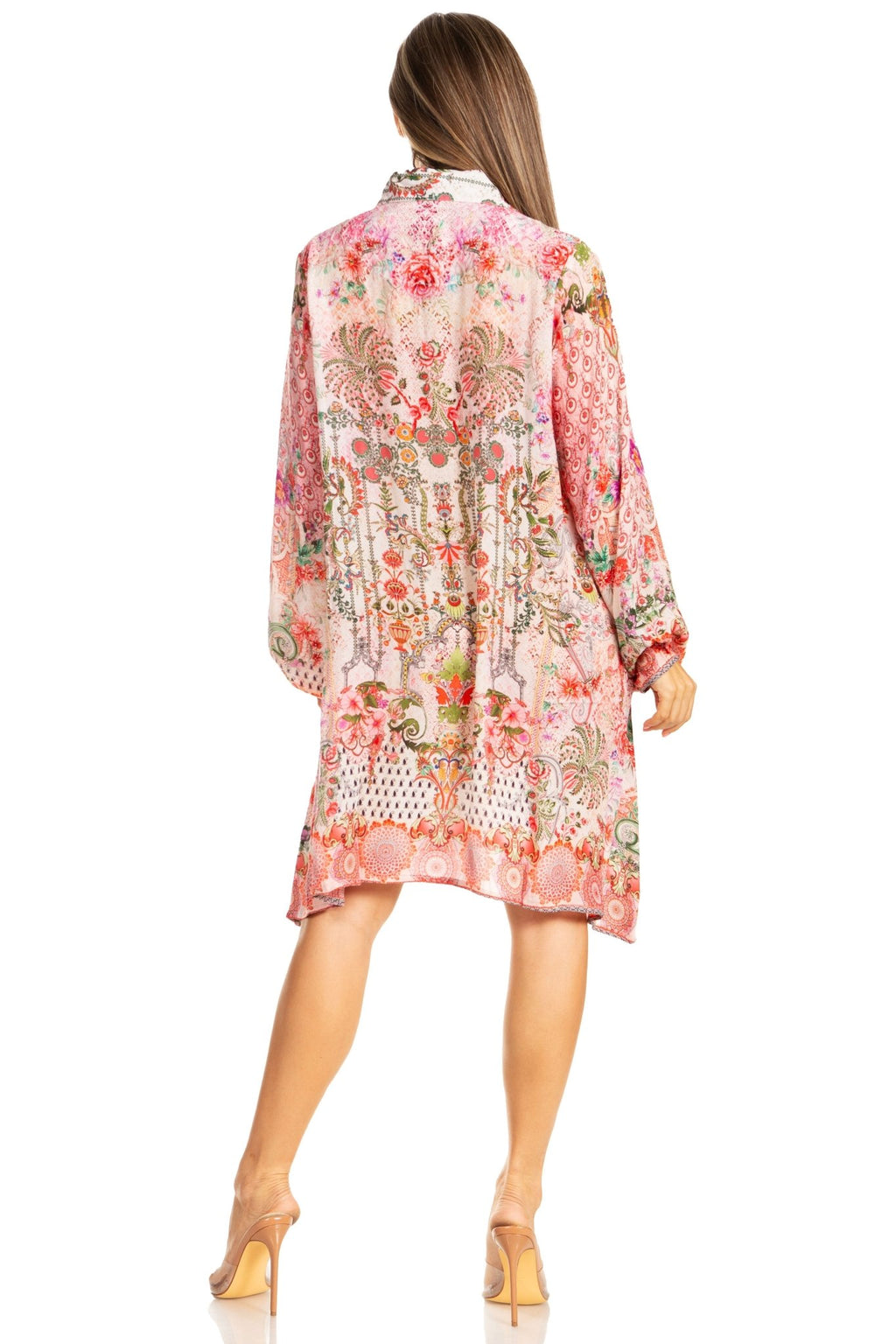 Sakkas Womens Long Sleeves Collared Neck Spring/Summer Short Shirt Dress/Cover-up dresses La Vie Bien Sakkas Womens Long Sleeves Collared Neck Spring/Summer Short Shirt Dress/Cover-up