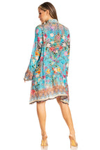 Sakkas Womens Long Sleeves Collared Neck Spring/Summer Short Shirt Dress/Cover-up dresses La Vie Bien Sakkas Womens Long Sleeves Collared Neck Spring/Summer Short Shirt Dress/Cover-up
